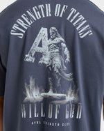 Strength Of Titans Oversized T Shirt - Deep Ocean Bleu