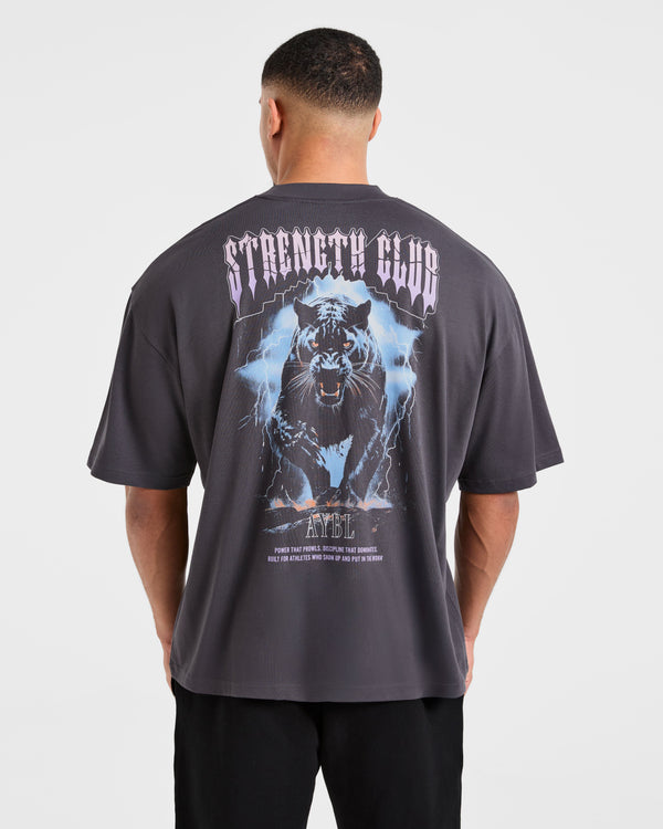 Hunt Your Goals Oversized T Shirt - Deep Charcoal