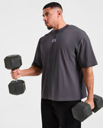 Hunt Your Goals Oversized T Shirt - Deep Charcoal