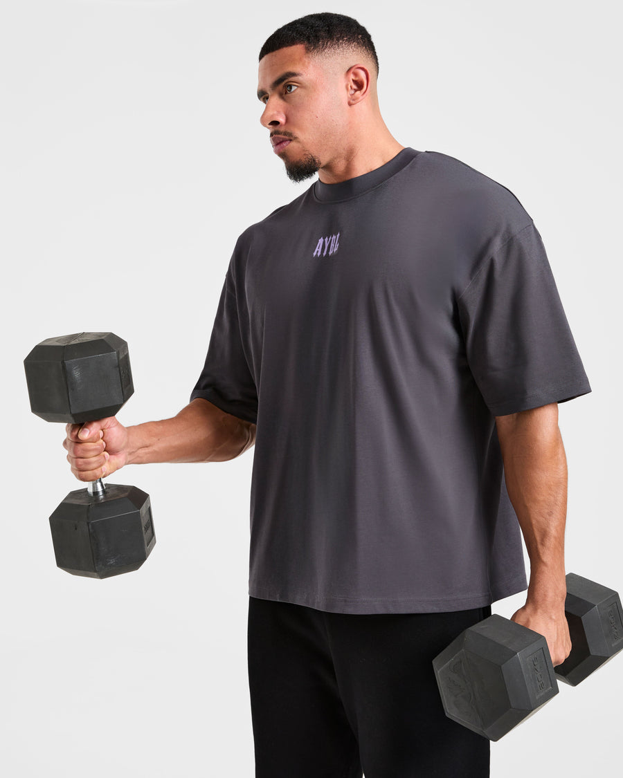 Hunt Your Goals Oversized T Shirt - Deep Charcoal