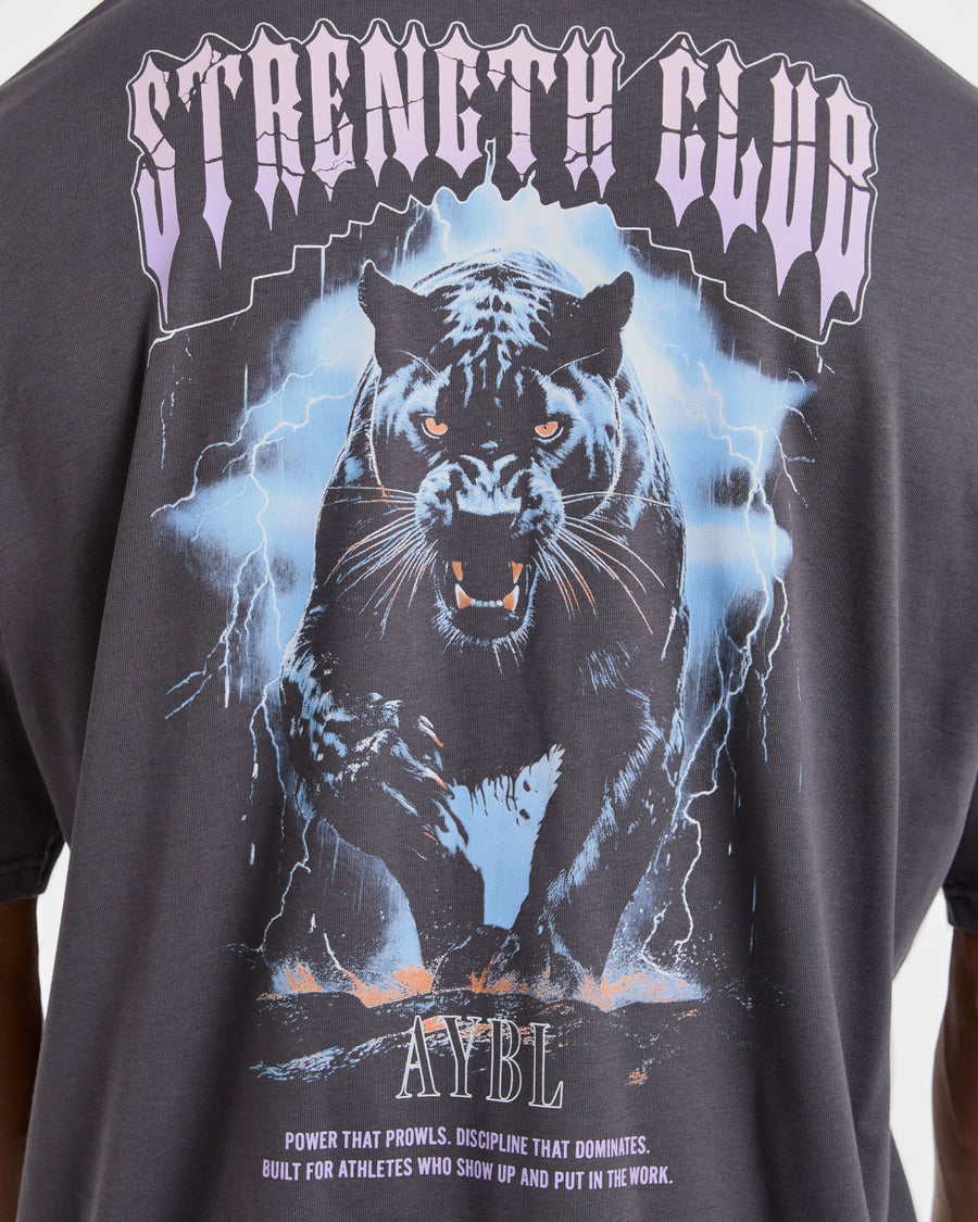 Hunt Your Goals Oversized T Shirt - Deep Charcoal