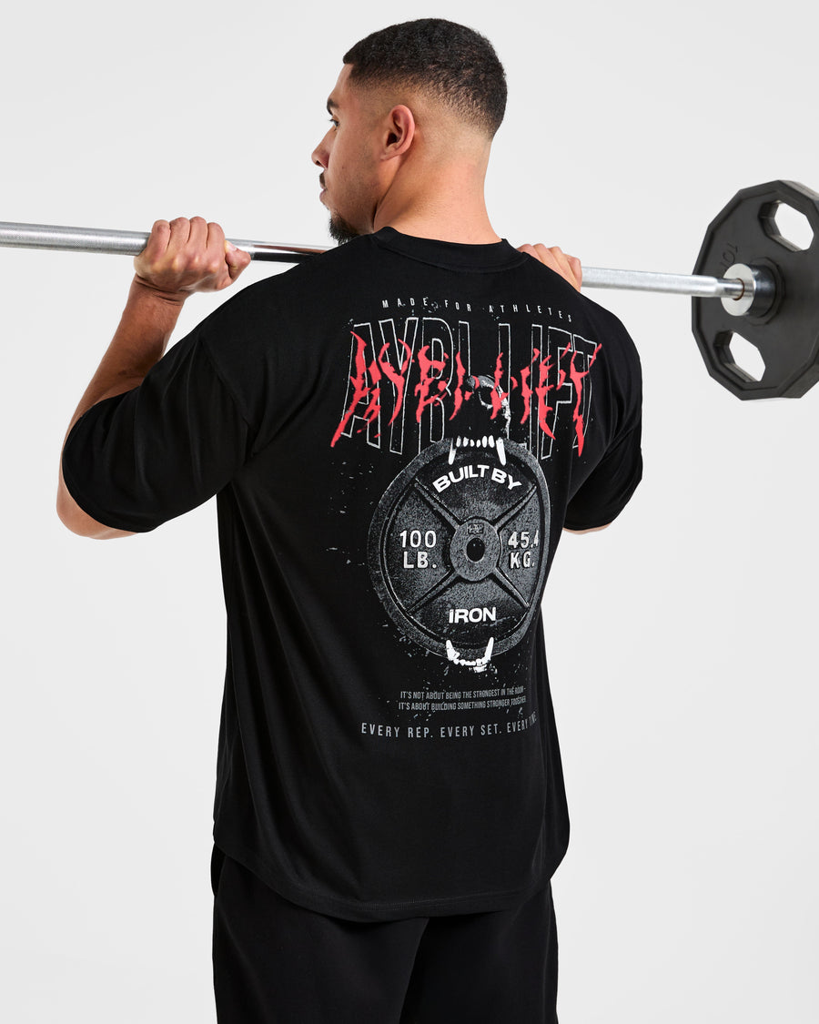 Doberman Strength Oversized T Shirt - Noir/Rouge