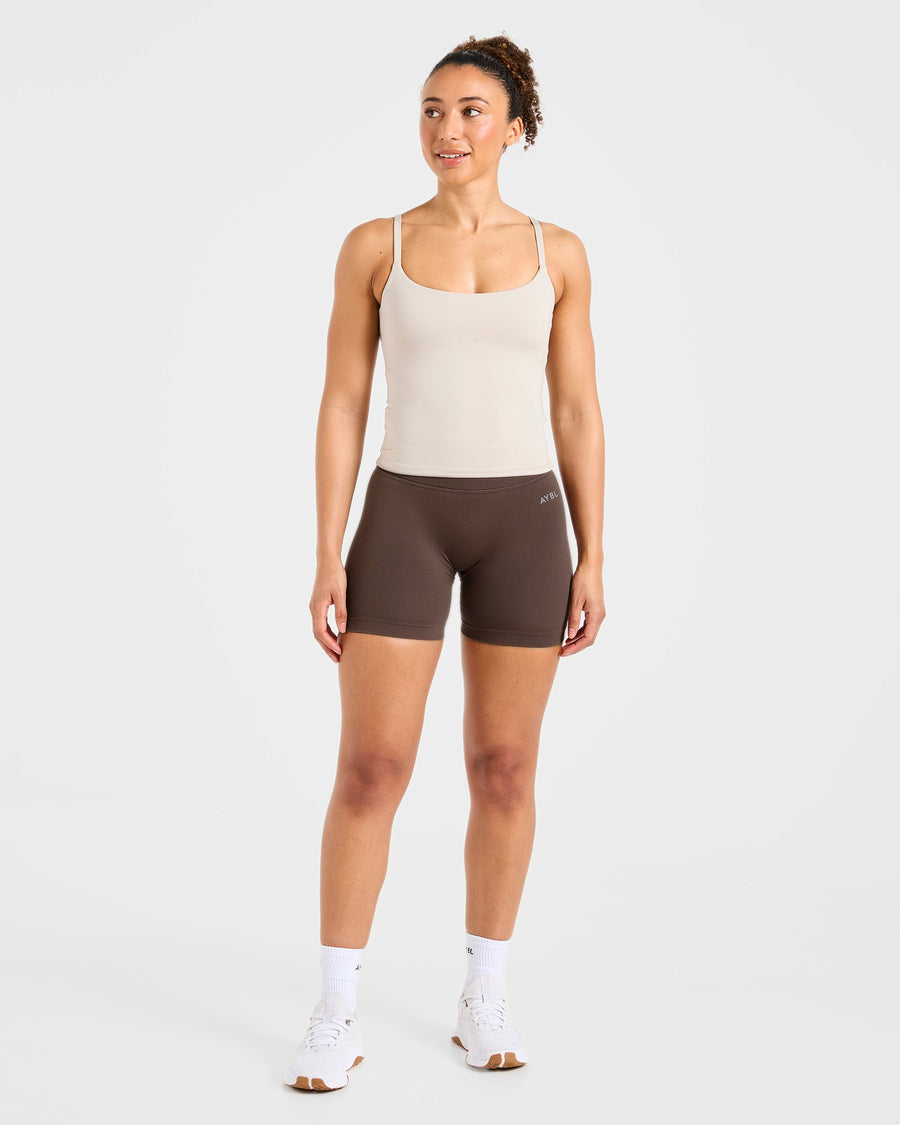 Essential Strappy Tank Top - Taupe