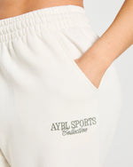 Sports Collective Oversized Straight Leg Joggers - Off Blanc/Vert
