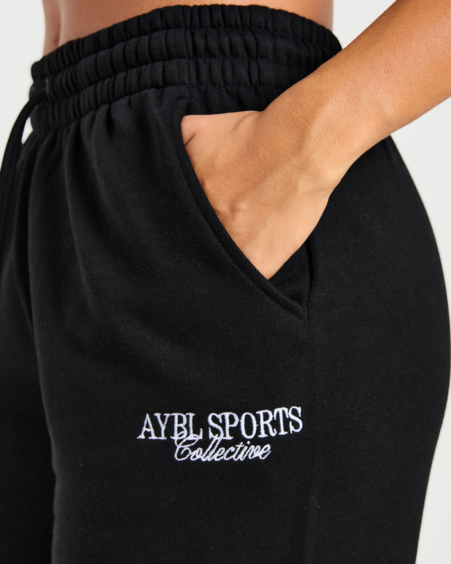 Sports Collective Oversized Straight Leg Joggers - Noir