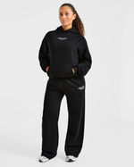 Sports Collective Oversized Straight Leg Joggers - Noir
