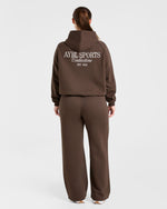 Sports Collective Oversized Straight Leg Joggers - Marron