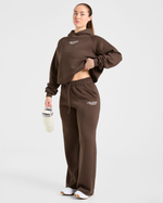 Sports Collective Oversized Straight Leg Joggers - Marron
