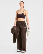 Sports Collective Oversized Straight Leg Joggers - Marron