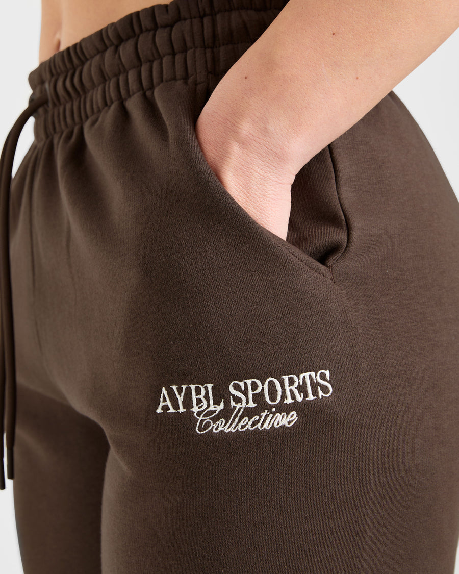 Sports Collective Oversized Straight Leg Joggers - Marron