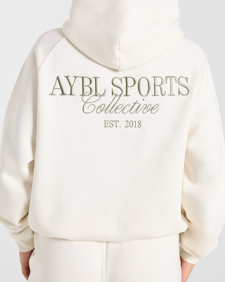 Sports Collective Oversized Hoodie - Off Off Blanc/Vert
