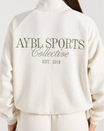 Sports Collective Oversized 1/4 Zip Pullover - Off Blanc/Vert