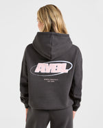 Sports Essentials Oversized Hoodie - Charcoal/Rose