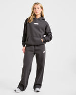 Sports Essentials Oversized Hoodie - Charcoal/Rose