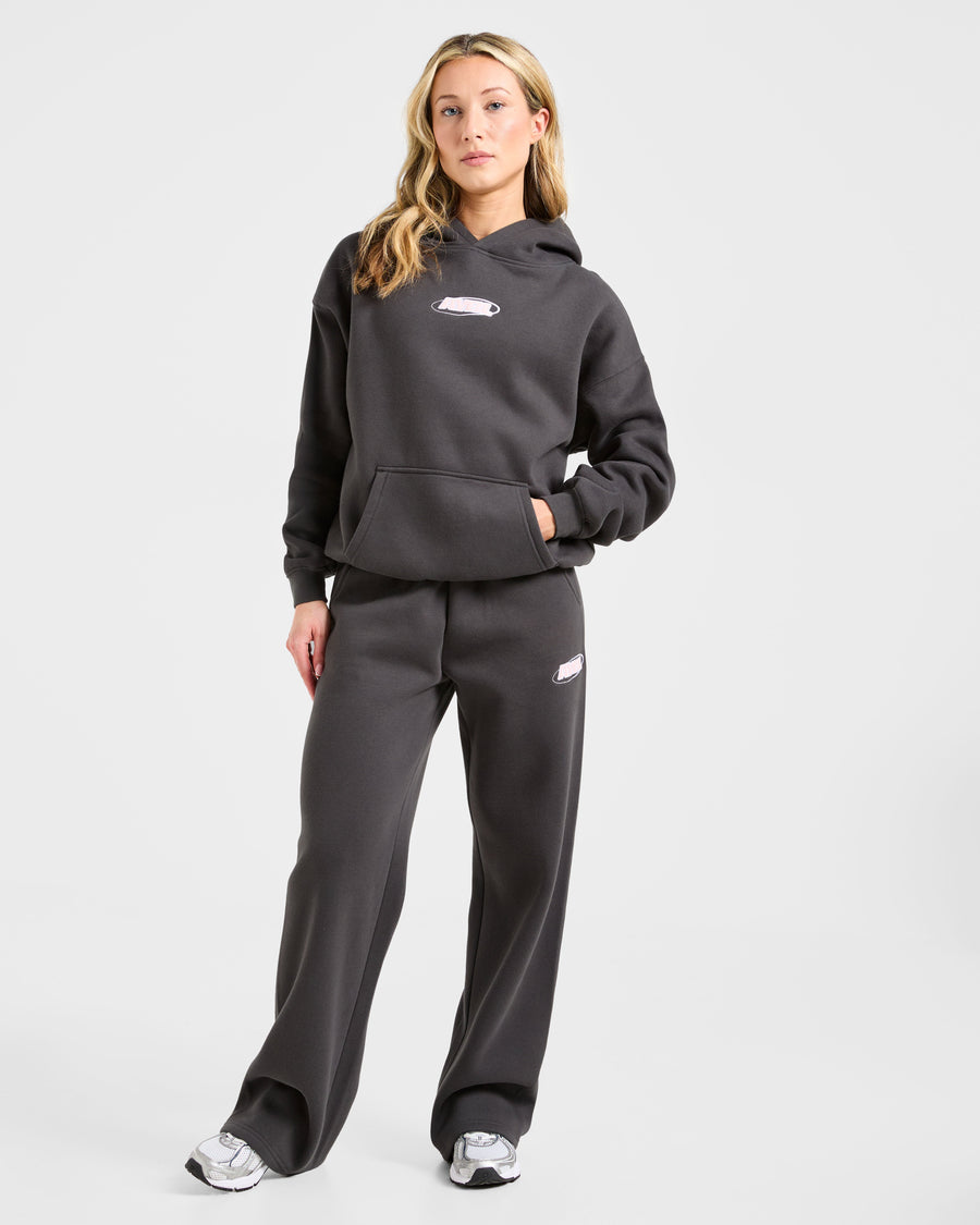 Sports Essentials Oversized Hoodie - Charcoal/Rose