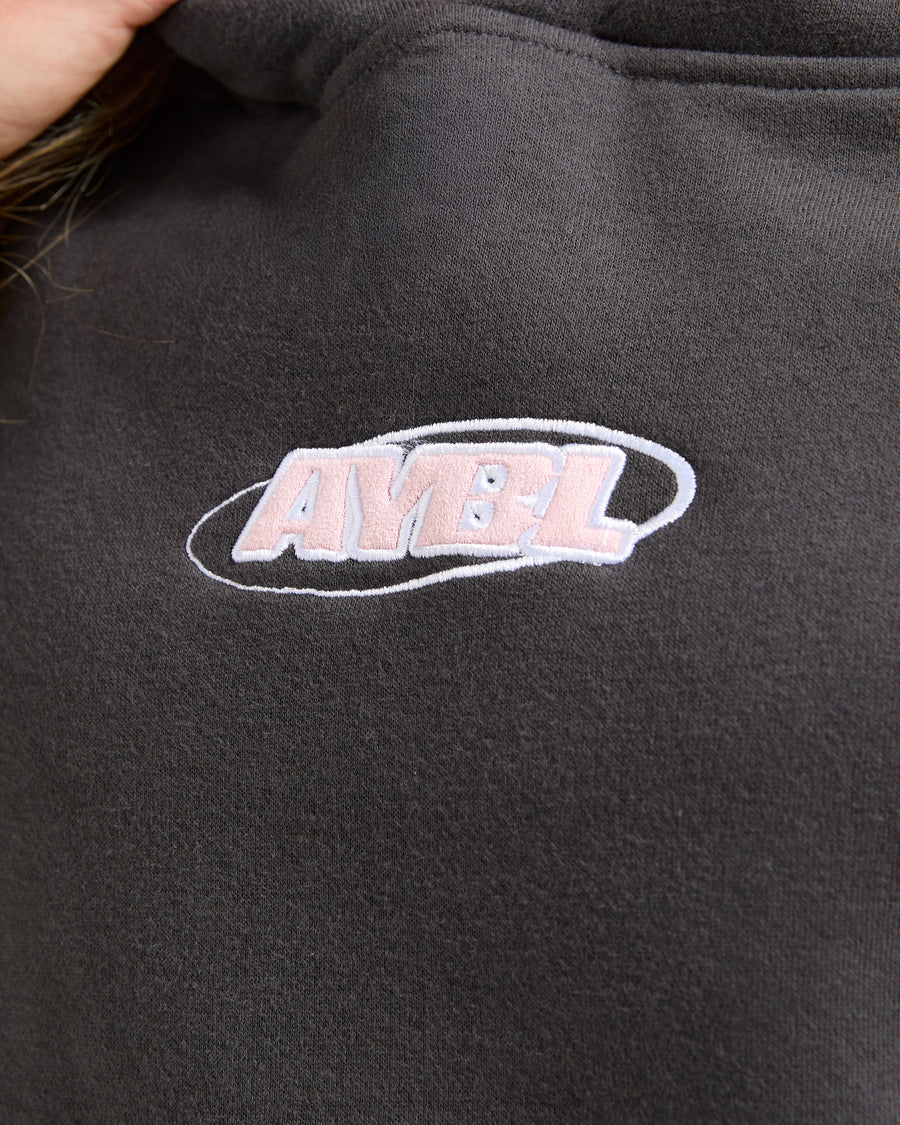 Sports Essentials Oversized Hoodie - Charcoal/Rose