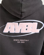 Sports Essentials Oversized Hoodie - Charcoal/Rose