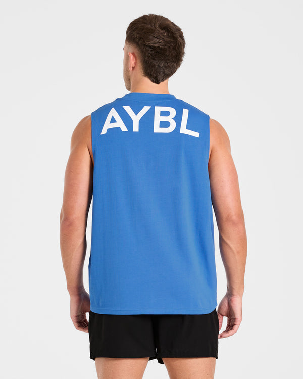 Essential Oversized Graphic Tank - Cobalt