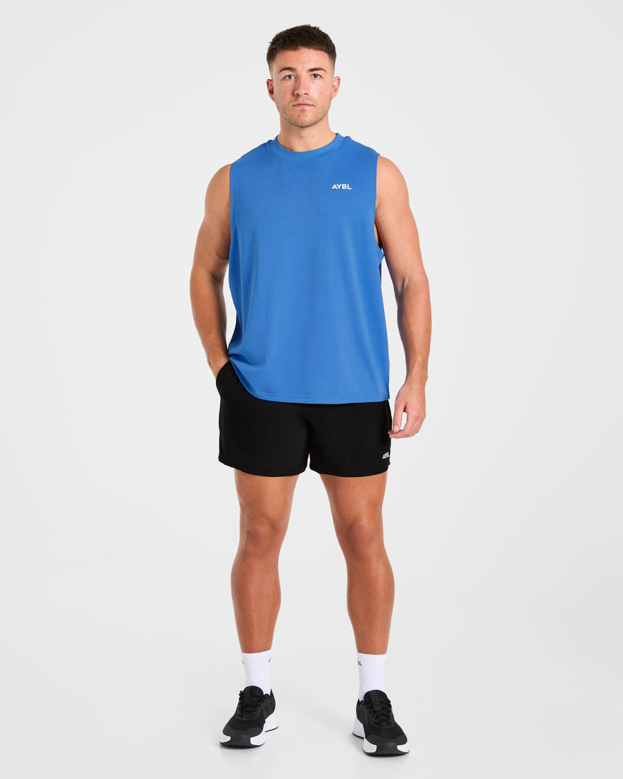 Essential Oversized Graphic Tank - Cobalt