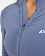 Empower Seamless Full Zip Jacket - Slate Bleu