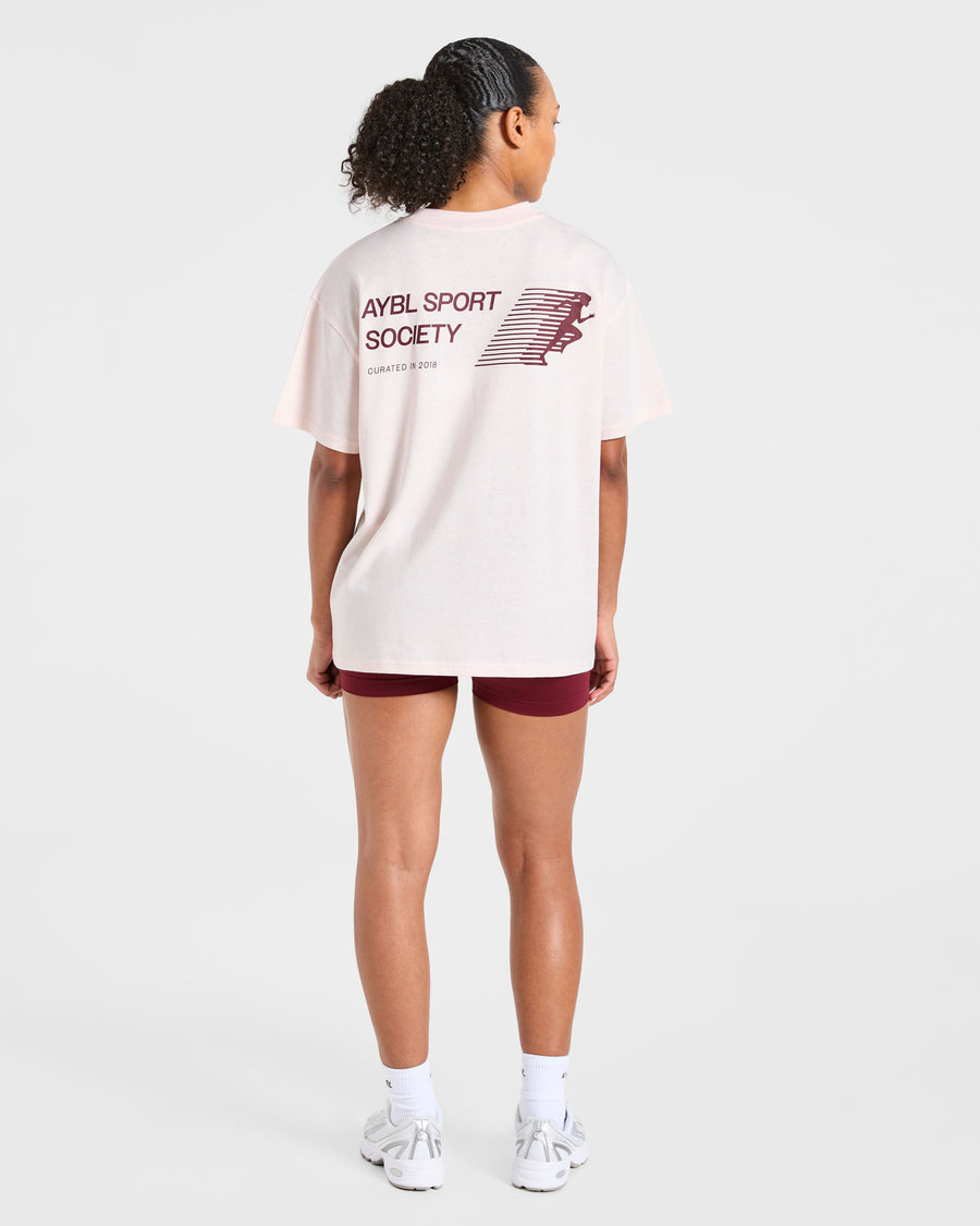 Sport Society Oversized T Shirt - Rose