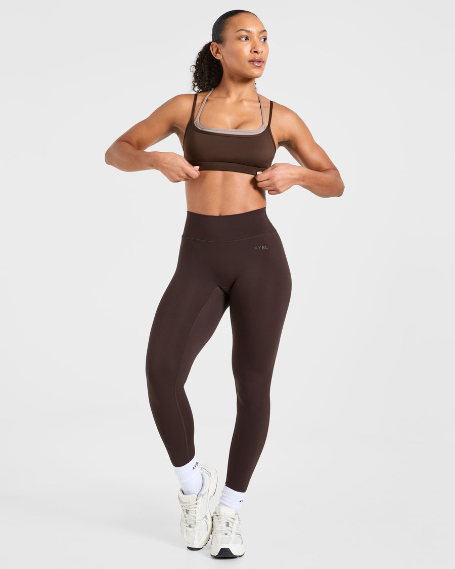 Essential Double Layer Sports Bra - Marron
