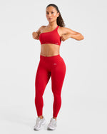 Enhance Seamless One Shoulder Sports Bra - Rouge