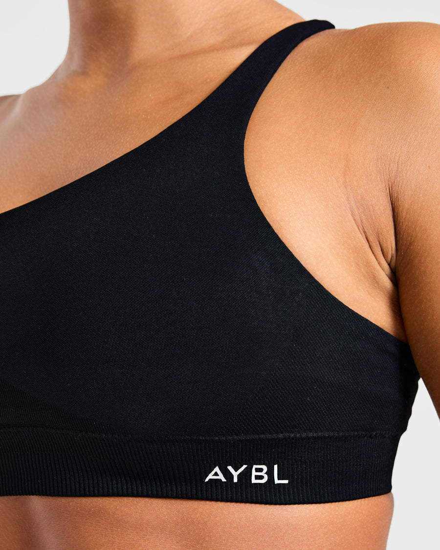 Enhance Seamless One Shoulder Sports Bra - Noir