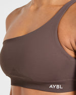 Enhance Seamless One Shoulder Sports Bra - Marron