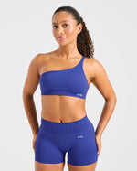Enhance Seamless One Shoulder Sports Bra - Cobalt Bleu