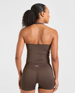Enhance Seamless Halterneck Top - Marron