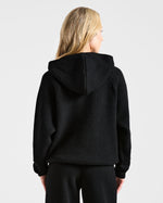 Soft Oversized Knitted Hoodie - Noir