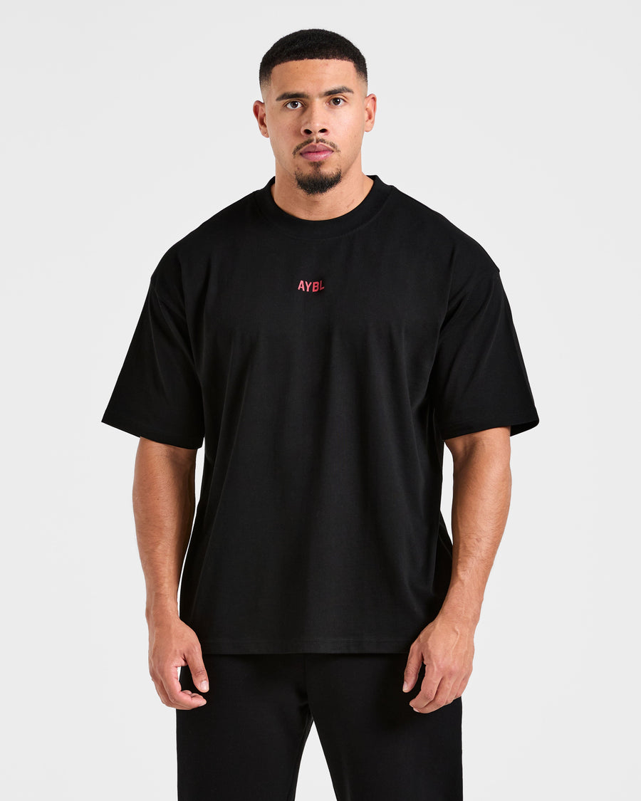 Cam Kissel x Strength Starts Here Oversized T Shirt  - Noir/Rouge
