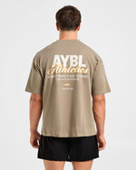 Athletics Script Oversized T Shirt - Olive Sand