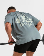Lift Heavy Oversized T Shirt - Slate Bleu