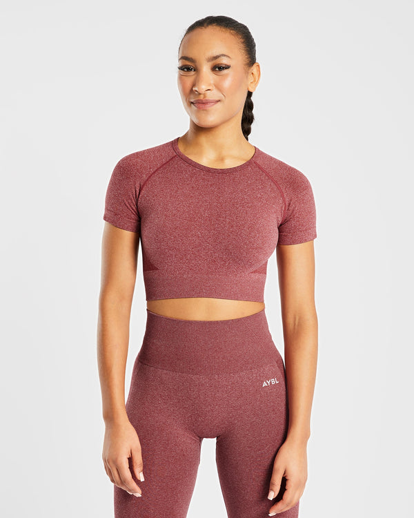 Empower Seamless Crop Top - Rouge Marl