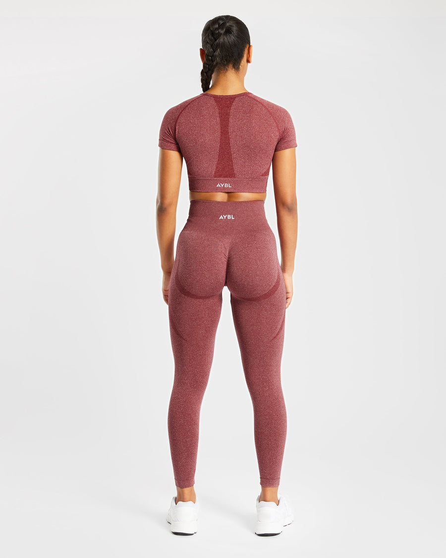 Empower Seamless Crop Top - Rouge Marl