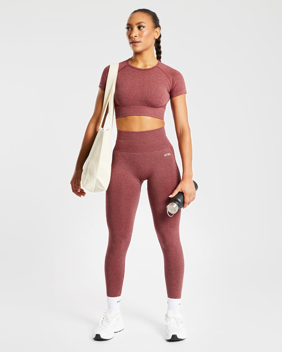 Empower Seamless Crop Top - Rouge Marl