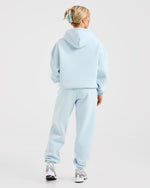 Classic Plush Oversized Joggers - Pastel Bleu