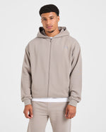 Craft Oversized Zip Up Hoodie - Fog
