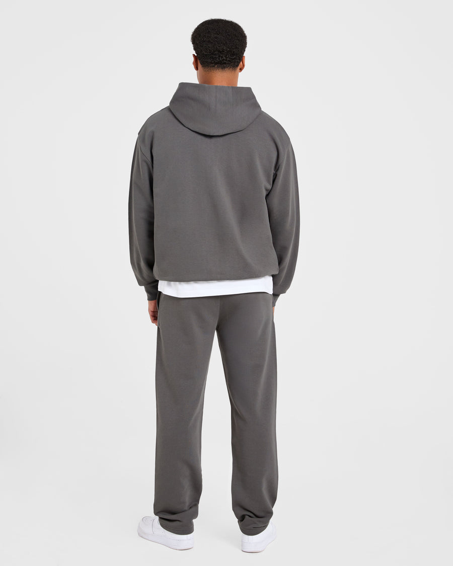 Craft Oversized Zip Up Hoodie - Charcoal