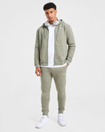Essential Lightweight Zip Up Hoodie - Washed Sage