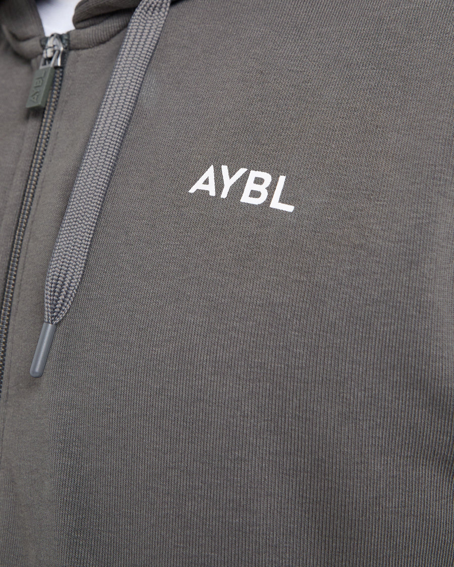 Essential Lightweight Zip Up Hoodie - Charcoal