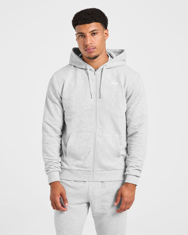 Essential Lightweight Zip Up Hoodie - Gris Marl