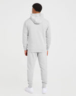Essential Lightweight Zip Up Hoodie - Gris Marl