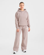 AYBL Sports Club Oversized Straight Leg Joggers - Mink Rose