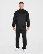 Classic Track Straight Leg Joggers - Noir/Charcoal