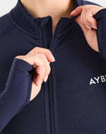 Empower Seamless Full Zip Jacket - Navy