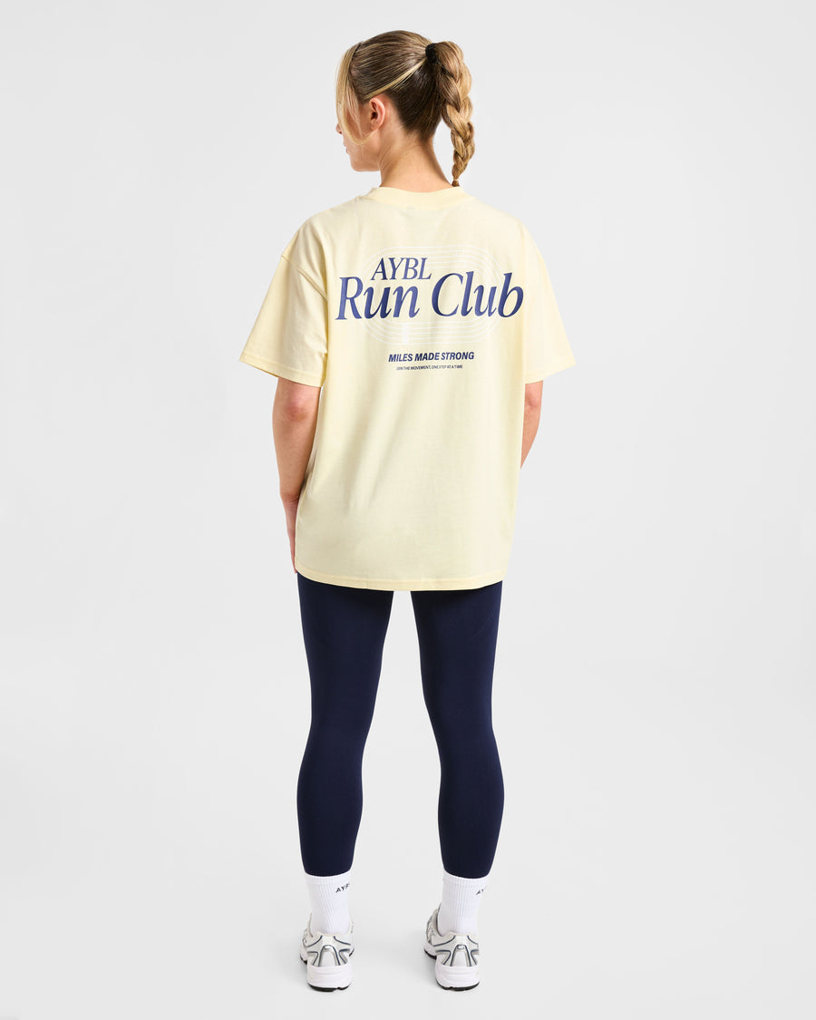 Run Club Oversized T Shirt - Butter Jaune