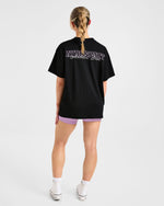 Varsity Dept. Oversized T Shirt - Noir/Lilac